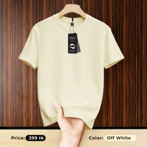 প্রিমিয়াম সলিড কালার রেগুলার টি শার্ট Off White